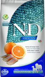 N&D OCEAN DOG Adult M/L Herring & Orange 2,5kg