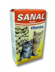 Sanal kočka Vitamins kalcium s vitamíny 60g/100tbl