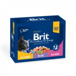 Brit Premium Cat Pouches Family Plate Poultry & Fish (12x100g)
