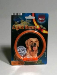 Obojek blikací Light Band Oranžový TRIXIE, různé velikosti Velik