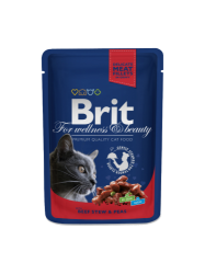 Brit Premium Cat Pouches with Beef Stew & Peas