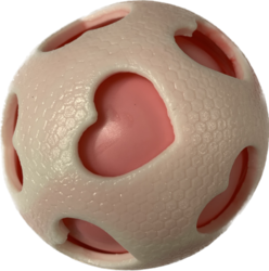 Valentýnský pískací míček se srdíčky 7cm
