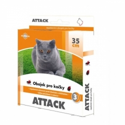Obojek proti klíštatům a blechám pro kočky Attack 35cm