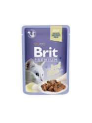Brit Premium Cat Pouch with Beef Fillets in Jelly for Adult Cats 85g