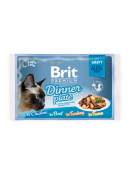 Brit Premium Cat Pouch Dinner Plate Gravy (4x85g)
