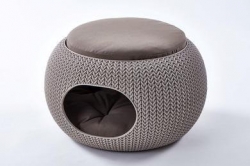 Pelech RATAN knit bouda šedá + DOPRAVA ZDARMA