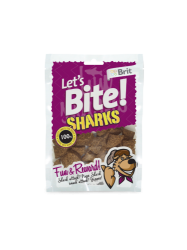 Odměnové pamlsky z lososa Brit Lets Bite Sharks 150g - SLEVA 10K
