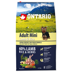 ONTARIO Dog Adult Mini Lamb & Rice 13kg