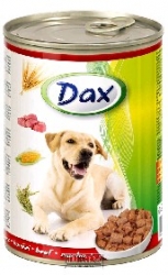 Konzerva pro psy Dax kousky hovězí 1240 g