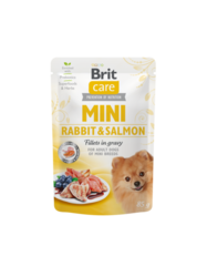 Brit Care Mini Rabbit & Salmon fillets in gravy 85g