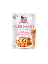 Brit Care Cat Fillets in Gravy Turkey&Salmon 85g