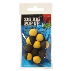 PĚNOVÉ PLOVOUCÍ BOILIE ZIG RIG POP-UP YELOW-BLACK 14MM,10