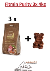 Fitmin dog Purity Semimoist Rabit+Lamb 12kg(3x4kg) + bonus zdarma