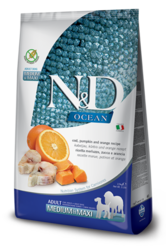 N&D OCEAN DOG Adult M/L Codfish&Pumpkin & Orange 2,5kg