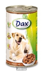 Konzerva pro psy Dax kousky drůbeží 415 g 