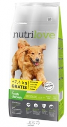 Nutrilove pes granule MATURE fresh kuřecí 12kg+2,4