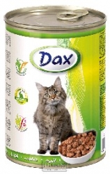 Konzerva pro kočky Dax kousky králík 415 g