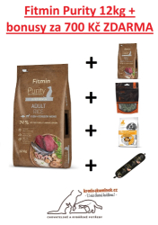 Fitmin dog Purity Rice Adult Fish&Venison 12kg + DÁRKY ZA 700 Kč
