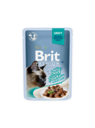 Brit Premium Cat Pouch with Beef Fillets in Gravy for Adult Cats 