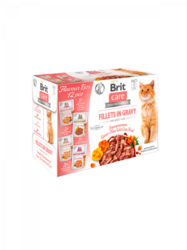 Brit Care Cat Pouches Fillets in Gravy Flavour Box (12x85g)
