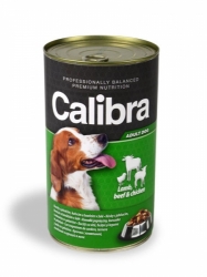 Calibra konzerva pro psy jehněčí+hovězí+kuřecí v želé 1240g