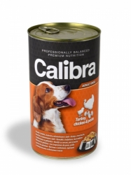 Calibra konzerva pro psy krůtí+kuřecí+těstoviny v želé 1240g