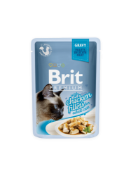 Brit Premium Cat Pouch with Chicken Fillets in Gravy for Adult Cats 