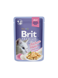Brit Premium Cat Pouch with Chicken Fillets in Jelly for Adult Cats 85g