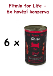 Fitmin For Life Hovězí konzerva pro kočky 6x415 g