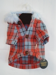 LE CHIEN - károvaný kabátek s kapucí 