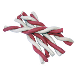 JERKY tyčka kroucená red/white 50ks/12,5cm