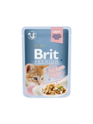 Brit Premium Cat Pouch with Chicken Fillets in Gravy for Kitten