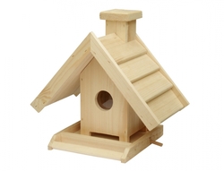 Dřevěné krmítko pro venkovní ptactvo - samodoplňovací dům XXL