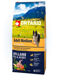 Ontario Adult Medium Lamb & Rice 12kg+ 2,25 kg + DOPRAVA NEBO BONUS ZDARMA