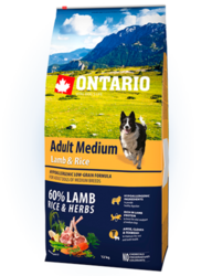 Ontario Adult Medium Lamb & Rice 12kg+ konzerva + miska + DO