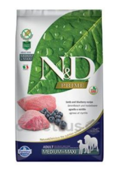 N&D PRIME DOG Adult M/L Lamb & Blueberry 2,5kg + PAMLSKY ZA 44 KČ ZDARMA!