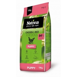 Nativia Puppy chicken 15 kg + DOPRAVA NEBO DÁRKY ZA 40 KČ ZDARMA, NAVÍC AKCE 10+1 GRATIS!