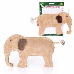Kožená hračka pro psy Natur slon 21 cm