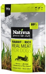 Nativia REAL MEAT rabbit&rice 1kg - 73% MASA