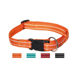 Obojek nylon clip CaM nastavitelný reflexní  1,5x30-45cm, různé barvy
