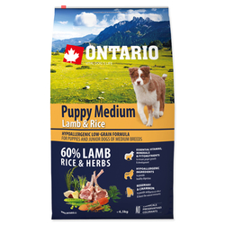 ONTARIO Puppy Medium Lamb & Rice 13kg