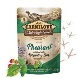 Carnilove Cat Pouch Pheasant enriched with Raspberry Leaves 85g 