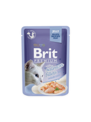 Brit Premium Cat Pouch with Salmon Fillets in Jelly for Adult Cats 85g