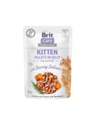 Brit Care Cat Fillets in Jelly Kitten with Salmon 85g