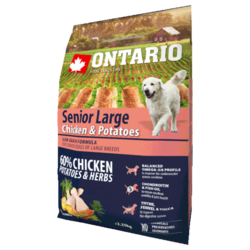 Ontario Senior Large Chicken & Potatoes 12kg+ 2,25 kg + DOPRAVA NEBO BONUS ZDARMA