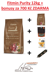 Fitmin dog Purity Rice Senior&Light Venison+Lamb 12kg + DÁR