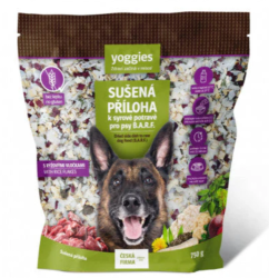 Yoggies Sušená příloha s rýžovými vločkami k syrové potravě B.A.R.F. 750g 