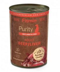 Fitmin Purity konzerva hovězí+játra 400 g - kusy masa!