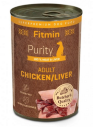Fitmin Purity konzerva kuře + játra 400 g - kusy masa!