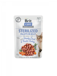 Brit Care Cat Fillets in Jelly Steril Duck&Turkey 85g